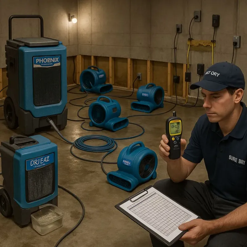 Structural Drying and Dehumidification process in Grandview, OH